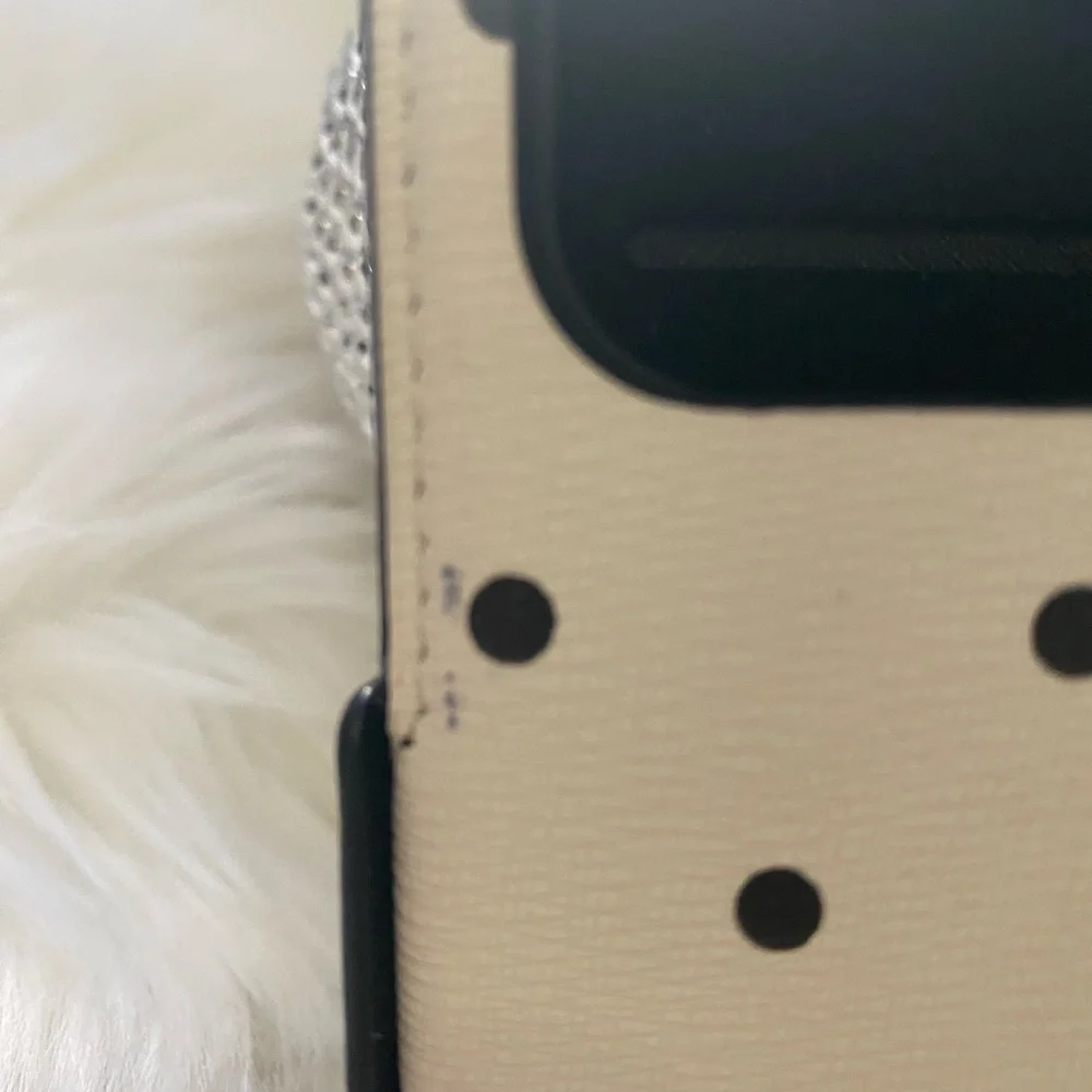kate spade White Polka Dot Minnie Mouse Folio Phone Case with Red Accents